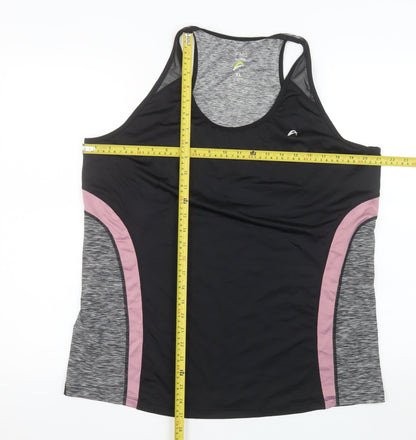 F&F Women’s Black Grey Racerback Active Tank Top XL