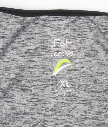 F&F Women’s Black Grey Racerback Active Tank Top XL
