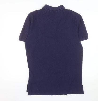 Jaeger Men's Blue Cotton Polo Shirt Size M Short Sleeve Classic Fit
