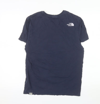 The North Face Men's Navy Blue Cotton Crew Neck T-Shirt Size S