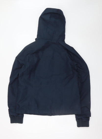 Springfield Men's Blue Hooded Waterproof Parka Jacket Size M