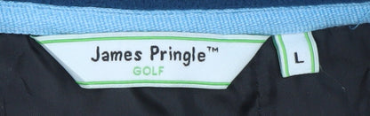 James Pringle Men's Blue Fleece Full Zip Golf Jacket Size L