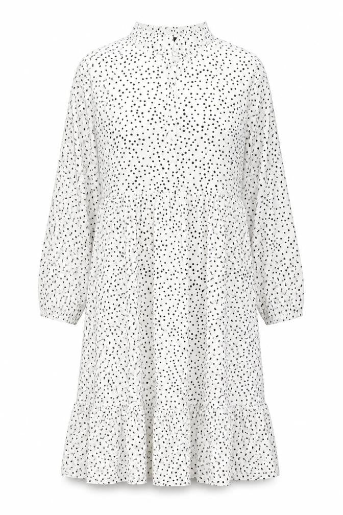 ESMARA Women White Polka Dot Midi Shift Dress Size 8