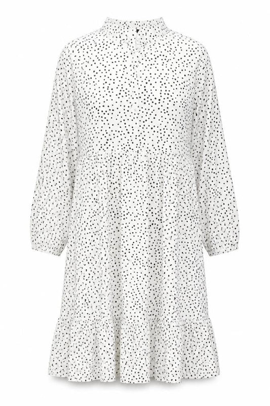 ESMARA Women White Polka Dot Midi Shift Dress Size 8