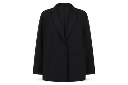 ASOS Design Women Black Blazer UK 18 Single Breasted Polyester