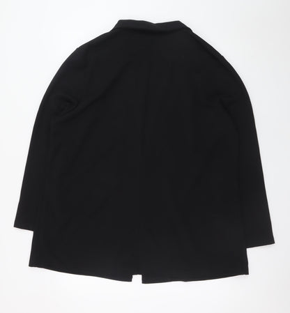 ASOS Design Women Black Blazer UK 18 Single Breasted Polyester