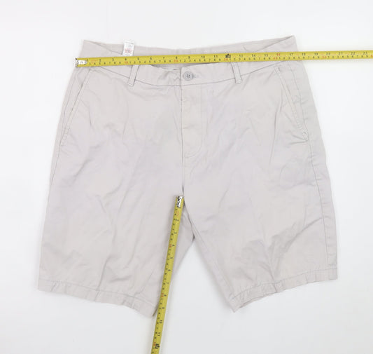 St. Bernard Men’s Beige 36in Chino Shorts Casual Cotton Blend