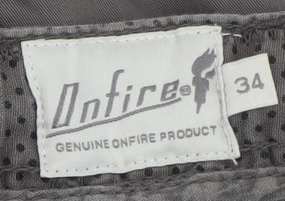 Onfire Men's Grey 34 Cargo Shorts Cotton Casual Summer