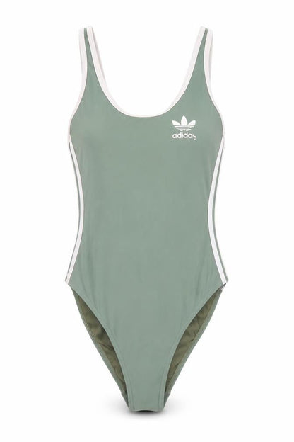 Adidas Womens Green One Piece Swimsuit Size 8 Sports Style