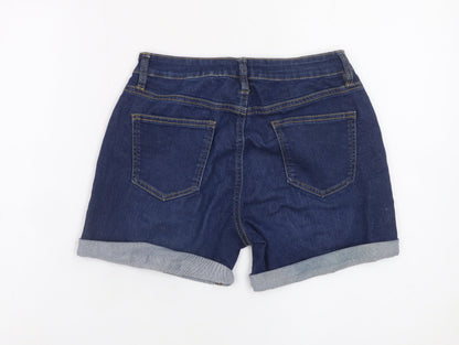 Denim Co Women's Blue Size 10 Mid Rise Cuffed Denim Shorts