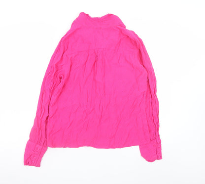 Gallery Womens Pink Long Sleeve Viscose Tunic Blouse Size 12