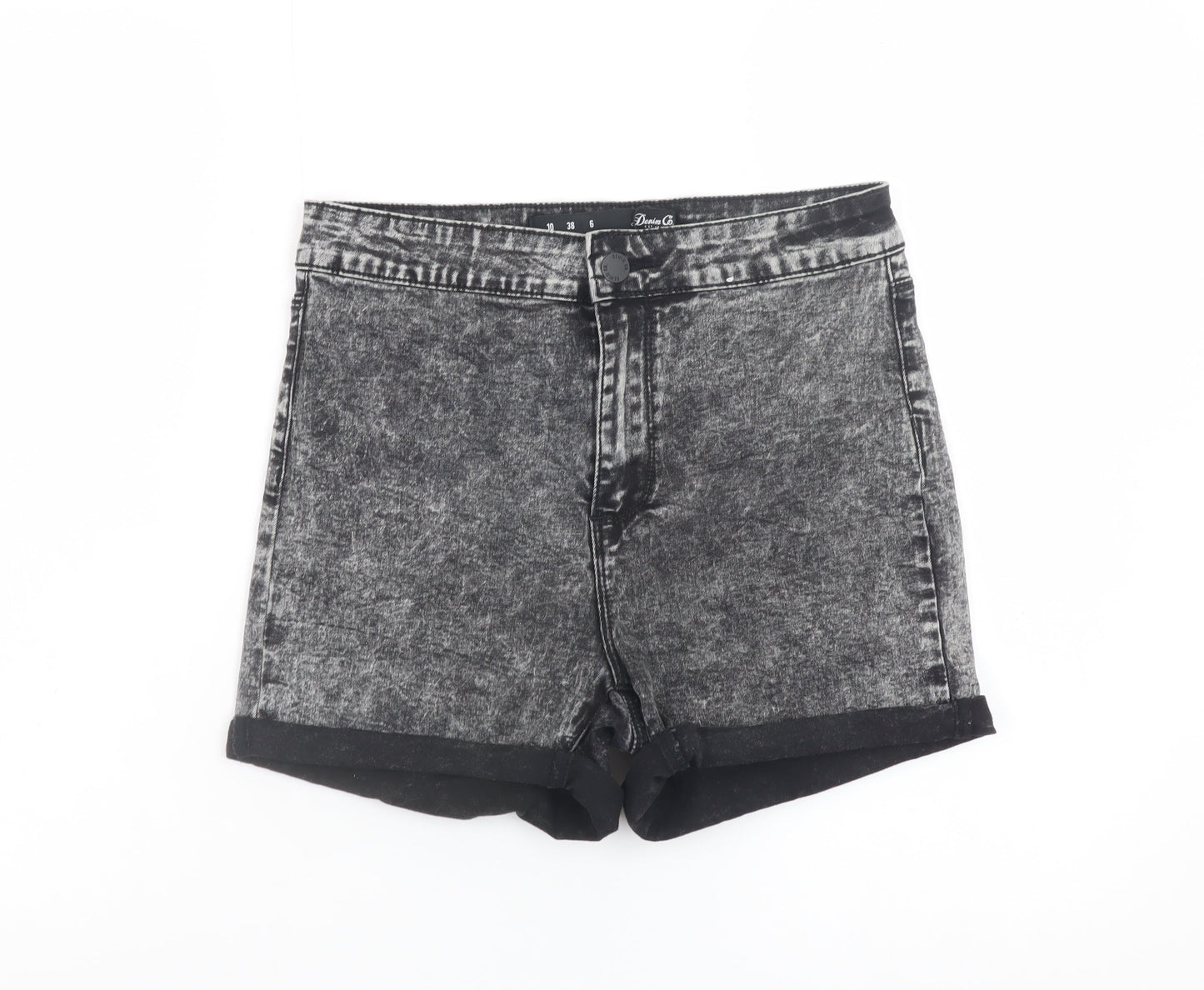 Denim Co Women’s Grey Acid Wash Cut-Off Denim Shorts Size 10