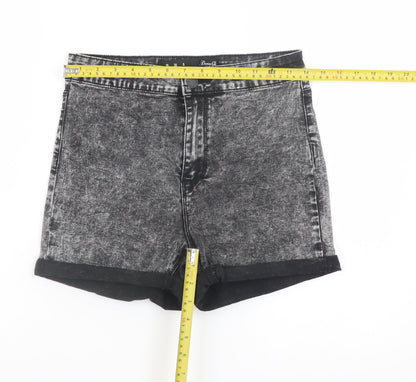 Denim Co Women’s Grey Acid Wash Cut-Off Denim Shorts Size 10