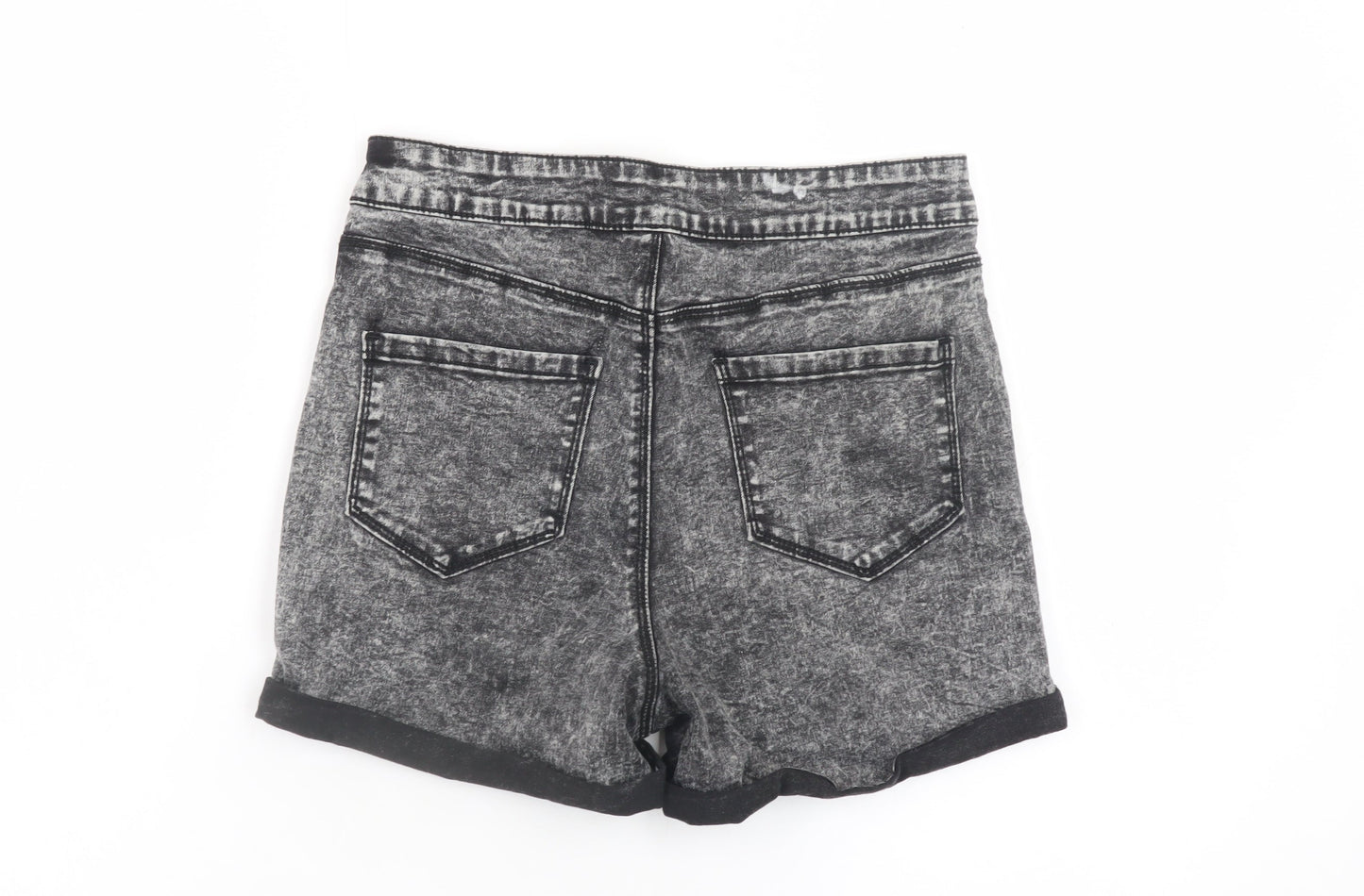 Denim Co Women’s Grey Acid Wash Cut-Off Denim Shorts Size 10