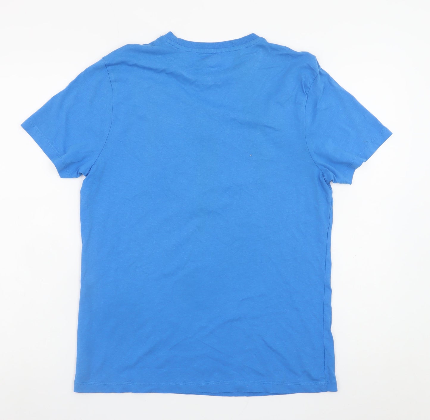 Superman Men's Blue Cotton Short Sleeve Crew Neck Graphic T-Shirt M