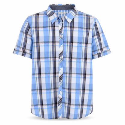 Gerry Weber Edition Women's Blue Checked Short Sleeve Shirt Size 16
