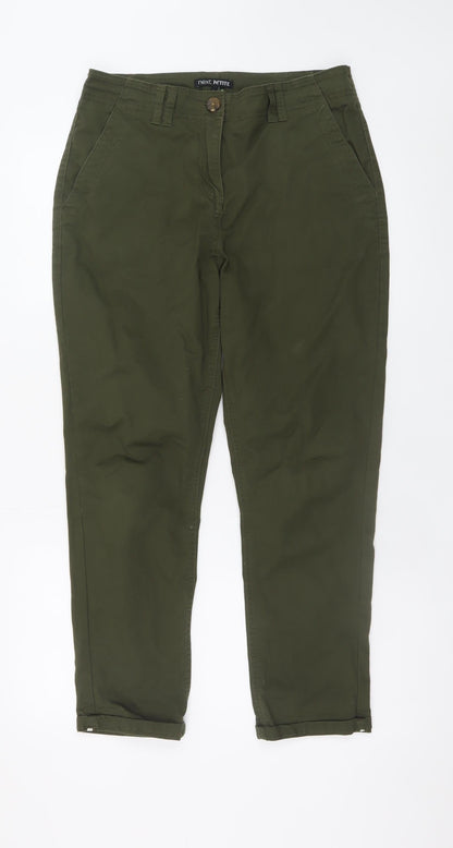 Next Petite Women's Green Slim Fit Chino Trousers Size S