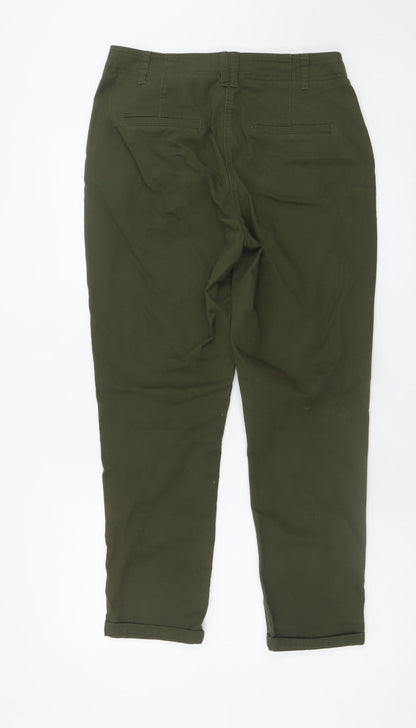 Next Petite Women's Green Slim Fit Chino Trousers Size S