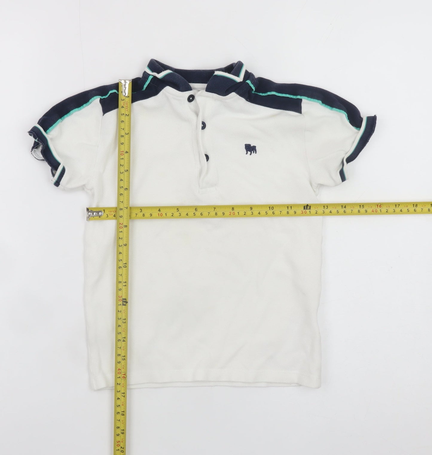 Jasper Conran Boys White Polo Shirt 6-7 Years Short Sleeve Casual Top