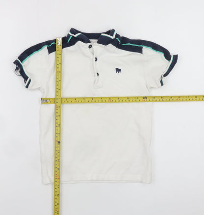 Jasper Conran Boys White Polo Shirt 6-7 Years Short Sleeve Casual Top