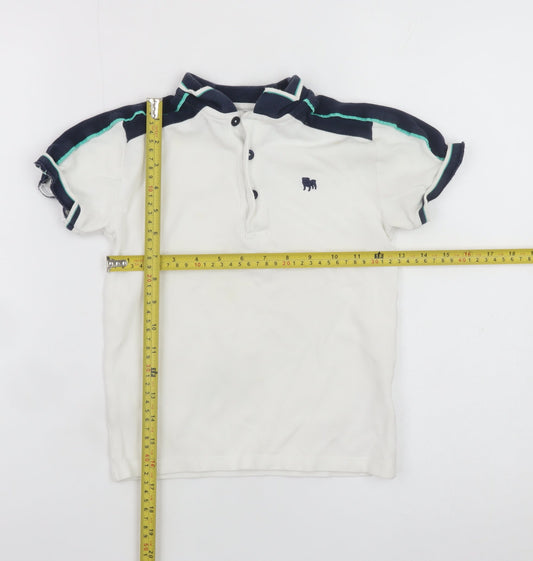 Jasper Conran Boys White Polo Shirt 6-7 Years Short Sleeve Casual Top