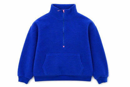 Dunnes Women's Blue Fleece 1/2 Zip Pullover Sweatshirt M