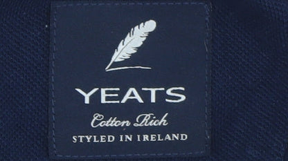Yeats Men's Navy Pink Grey Striped Cotton Polo Shirt XXL
