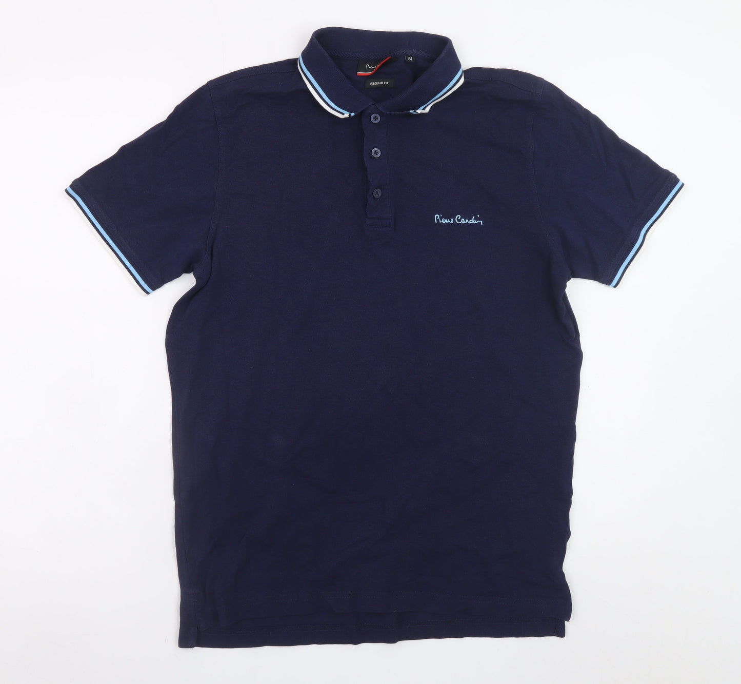 Pierre Cardin Men's Blue Regular Fit Cotton Polo Shirt M