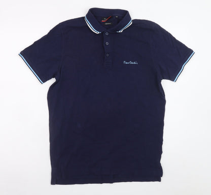 Pierre Cardin Men's Blue Regular Fit Cotton Polo Shirt M