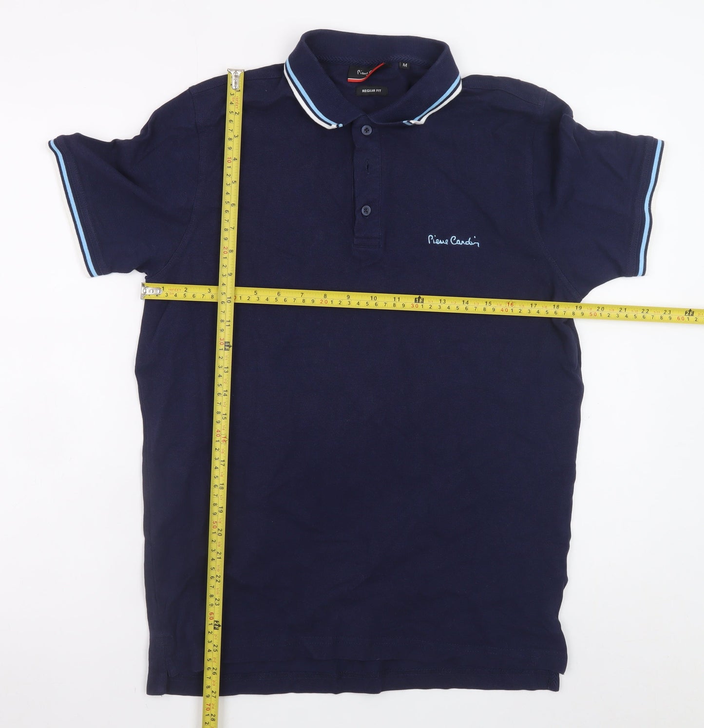 Pierre Cardin Men's Blue Regular Fit Cotton Polo Shirt M