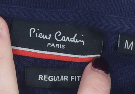 Pierre Cardin Men's Blue Regular Fit Cotton Polo Shirt M