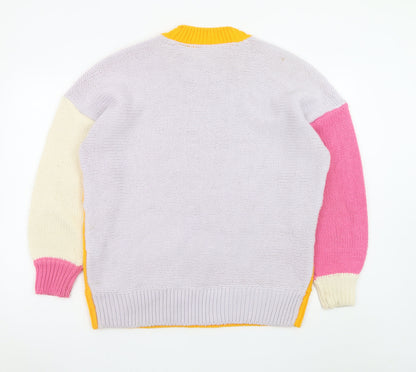 Noisy May Women's Multicoloured Knit Pullover Jumper Size M