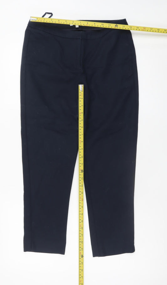 Kew 159 Women's Navy Blue UK 10 Slim Trousers Smart Casual