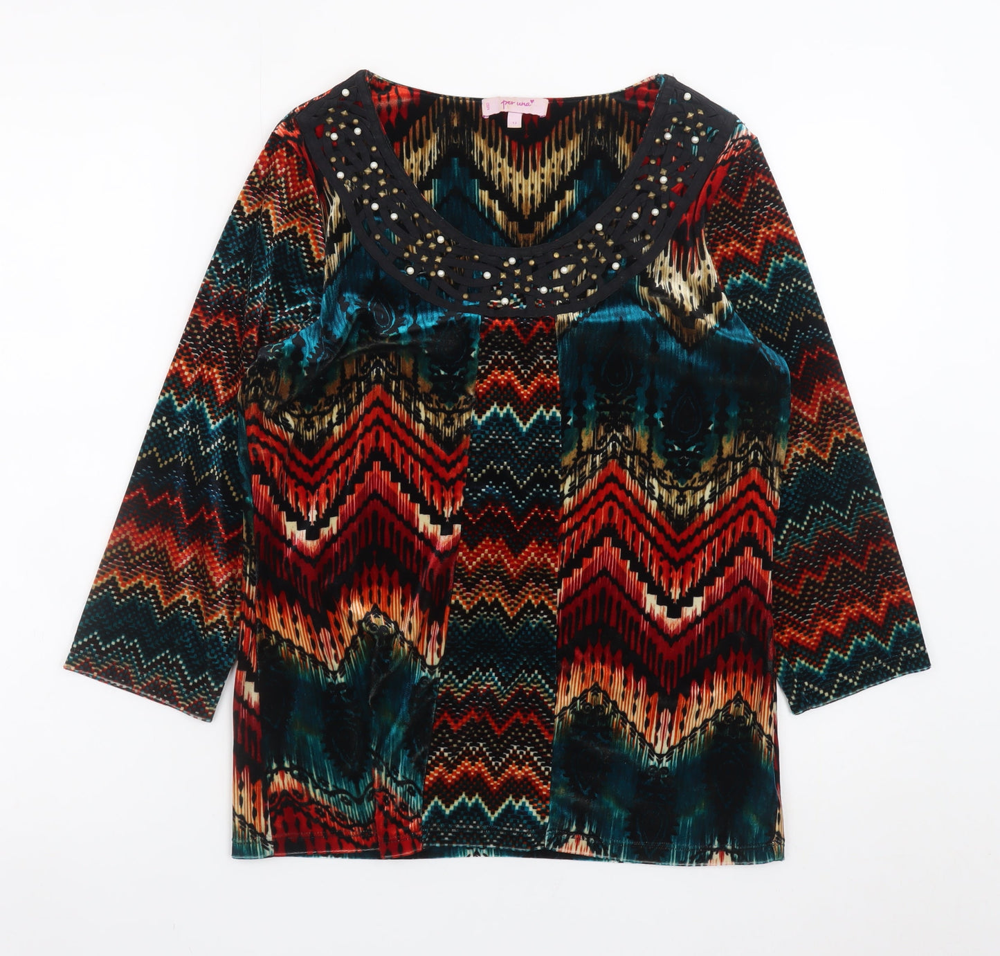 Marks and Spencer Per Una Multicoloured 3/4 Sleeve Tunic Blouse Size 12