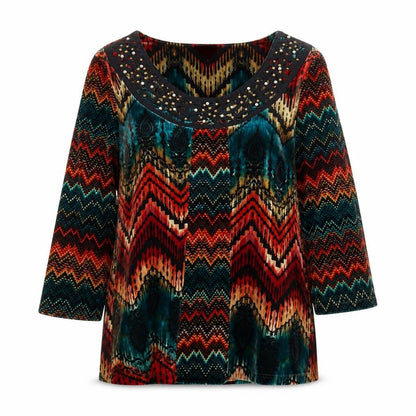 Marks & Spencer Per Una Multicoloured 3/4 Sleeve Tunic Blouse Size 12
