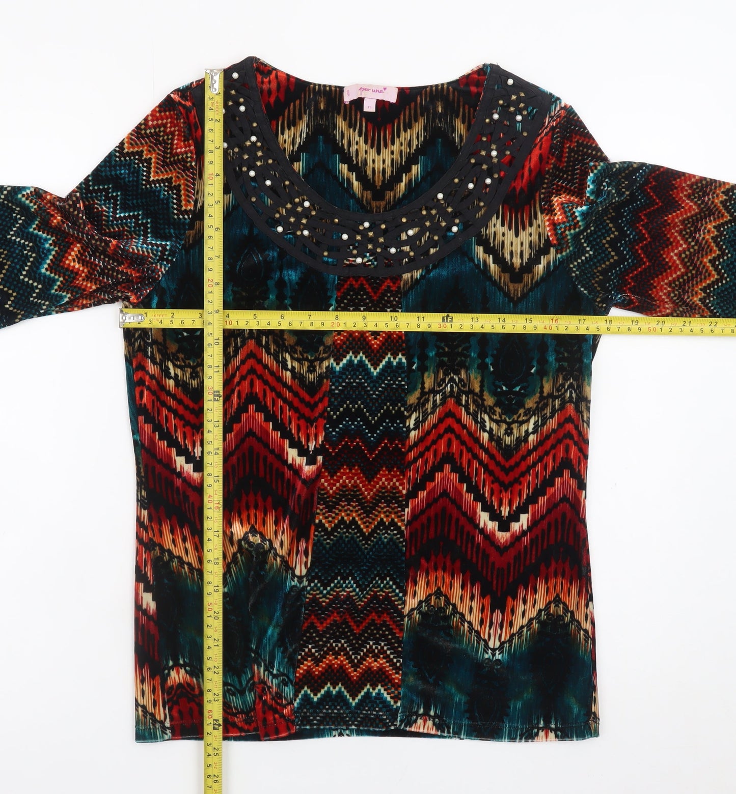 Marks and Spencer Per Una Multicoloured 3/4 Sleeve Tunic Blouse Size 12
