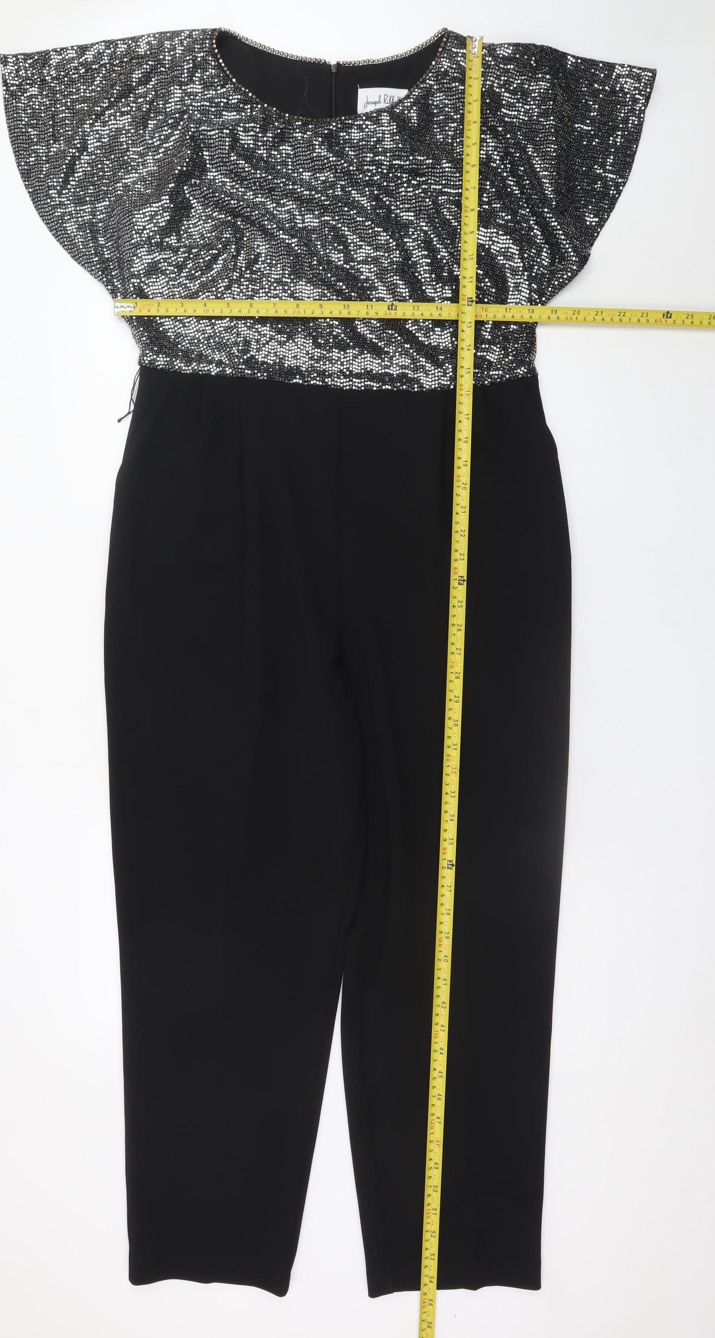 Joseph Ribkoff Womens Black Silver Sequin Jumpsuit UK 16 Partywear