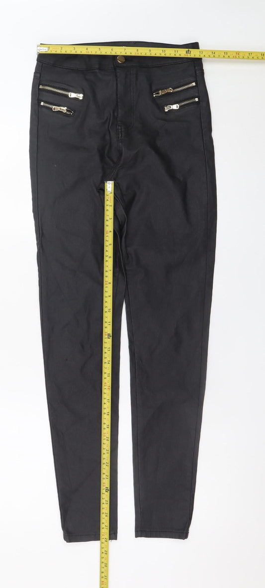 Quiz Women's Black Slim Fit Zip Jeggings Size 10