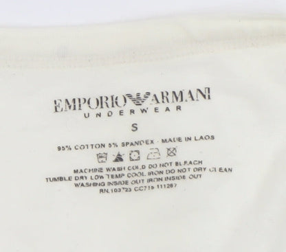 Emporio Armani Men’s Ivory Short Sleeve Slim Fit T-Shirt S