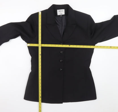 Le Suit Women's Black Size 8 Single-Breasted Blazer Jacket