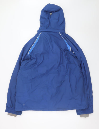 Trespass Men's Blue Waterproof Hooded Parka Jacket L Regular Fit