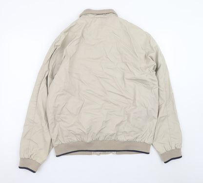 Ben Sherman Men's Beige L Bomber Jacket Cotton Full Zip Casual