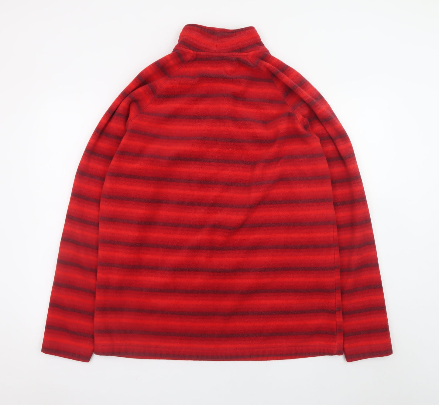 Cotton Traders Women's Red Striped Fleece Pullover Sweatshirt XL