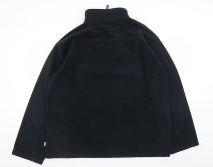 Lonsdale Men's Black XL Fleece Pullover Sweatshirt 1/4 Zip Logo Sportswear