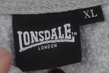 Lonsdale Men’s Grey Fleece 1/4 Zip Sweatshirt XL Regular Fit