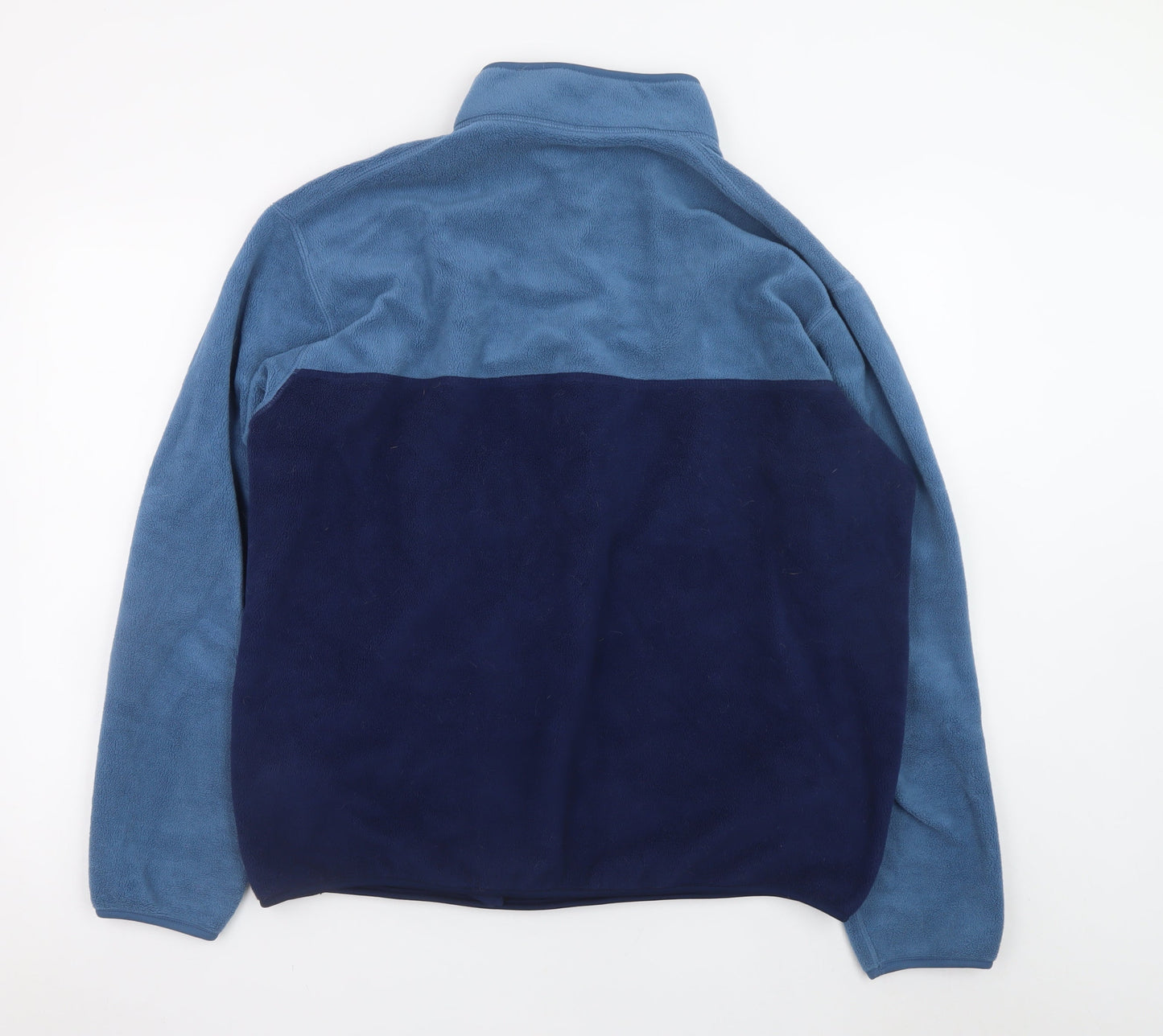 Uniqlo Men’s Blue Fleece Henley Sweatshirt Size L Regular Fit