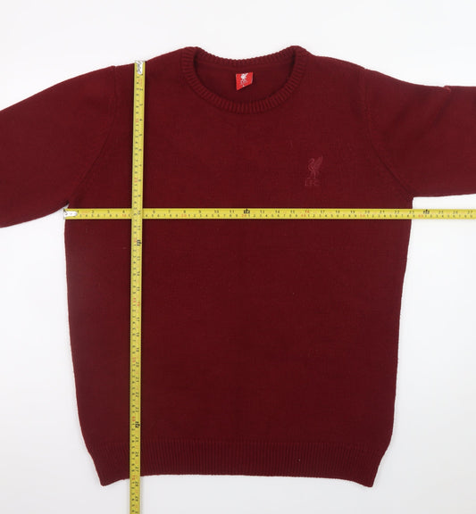 LFC Mens Red Crew Neck Acrylic Pullover Jumper Size L