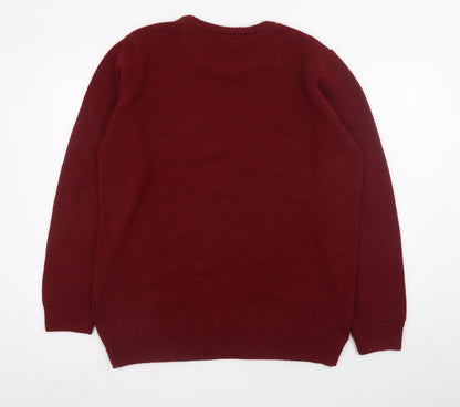 LFC Mens Red Crew Neck Acrylic Pullover Jumper Size L
