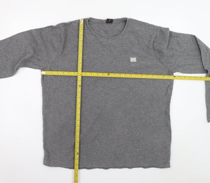 883 Police Men's Grey 2XL Crew Neck Cotton Pullover Jumper