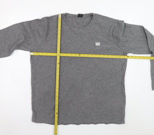 883 Police Men's Grey 2XL Crew Neck Cotton Pullover Jumper